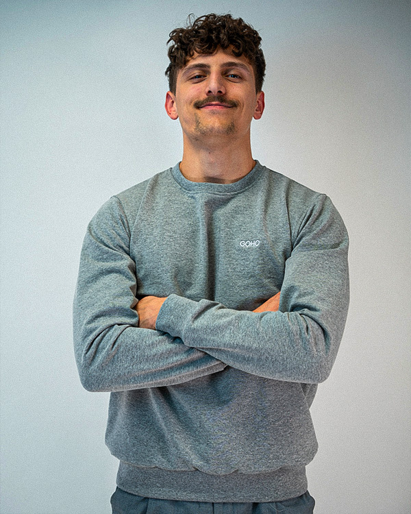 Sweat Made in France coton bio brodé gris