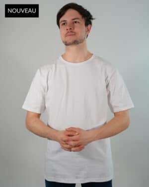 T-shirt oversize blanc classique coton bio Made in France