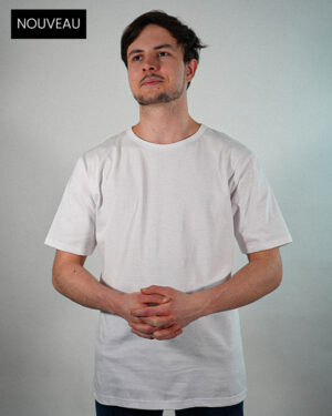 T-shirt oversize blanc classique coton bio Made in France