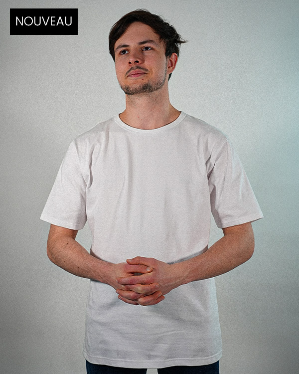 T-shirt oversize blanc classique coton bio Made in France
