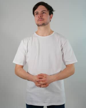 T-shirt oversize blanc classique coton bio Made in France