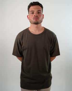 T-shirt oversize classique marron coton bio Made in France