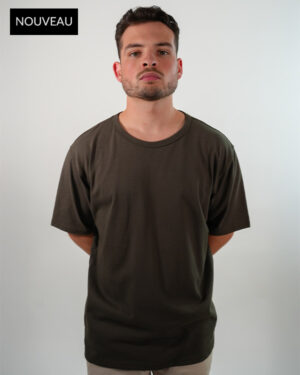 T-shirt oversize classique marron coton bio Made in France