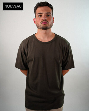 T-shirt oversize classique marron coton bio Made in France