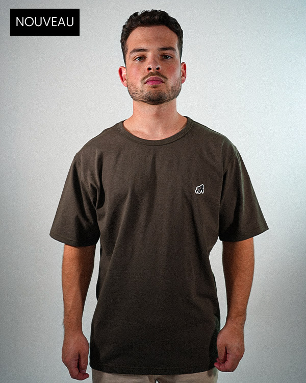 T-shirt oversize marron coton bio Made in France