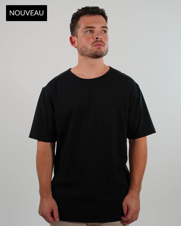 T-shirt oversize noir classique coton bio Made in France