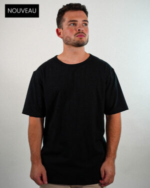T-shirt oversize noir classique coton bio Made in France