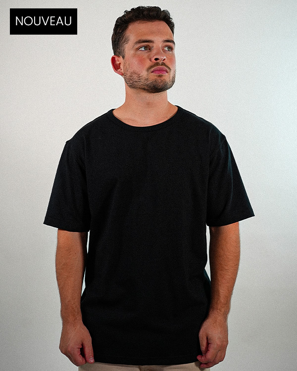 T-shirt oversize noir classique coton bio Made in France