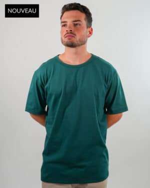 T-shirt oversize classique vert coton bio Made in France