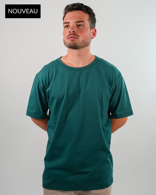 T-shirt oversize classique vert coton bio Made in France