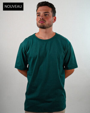 T-shirt oversize classique vert coton bio Made in France